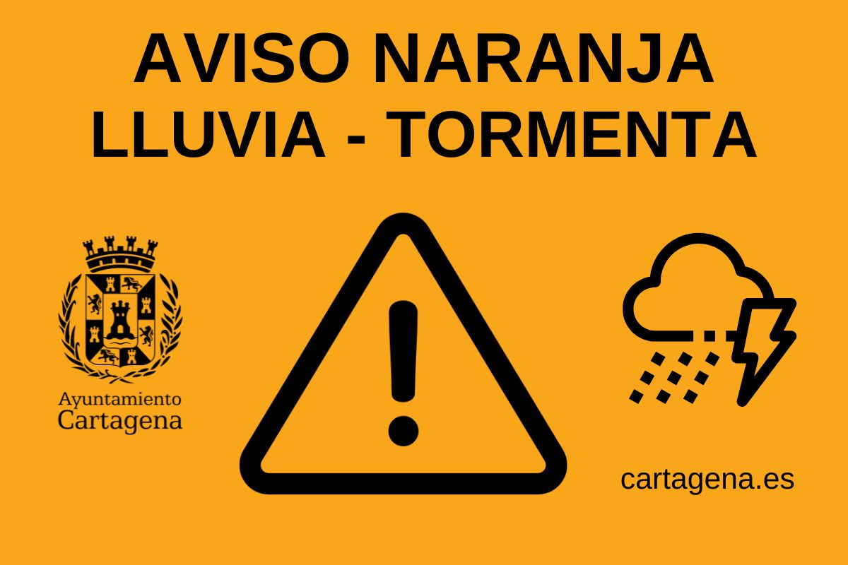 Aviso naranja por lluvia en el municipio de Cartagena