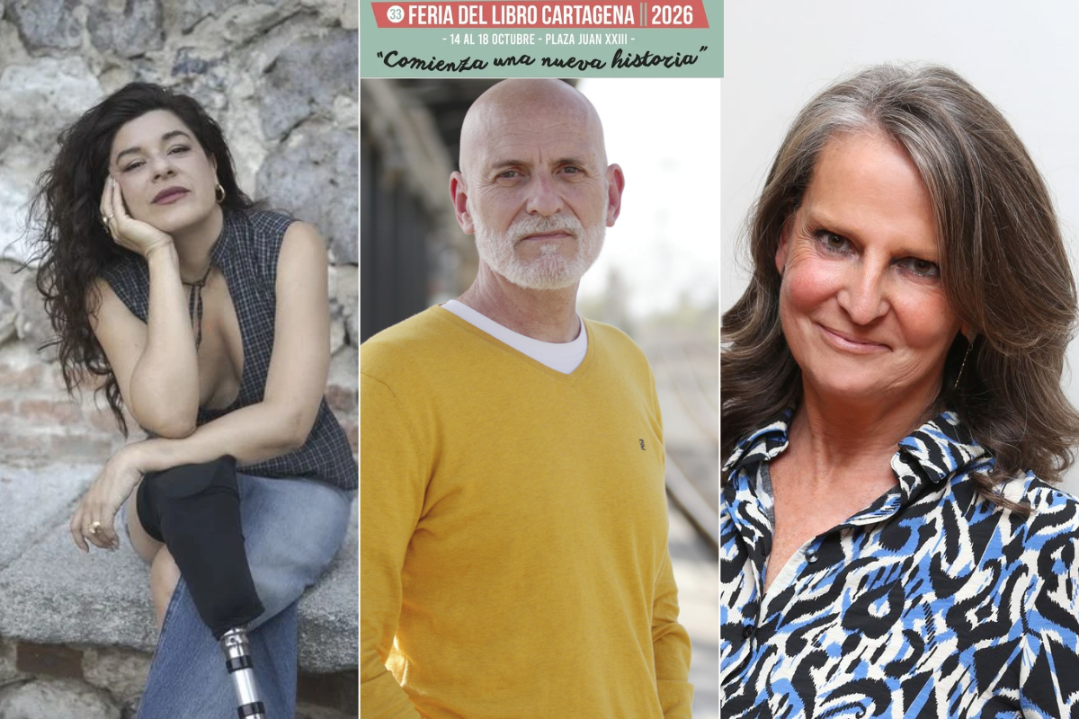 Nerea Pérez de las Heras, Alejandro Palomas e Isabel San Sebastián, este viernes en la Feria del Libro
